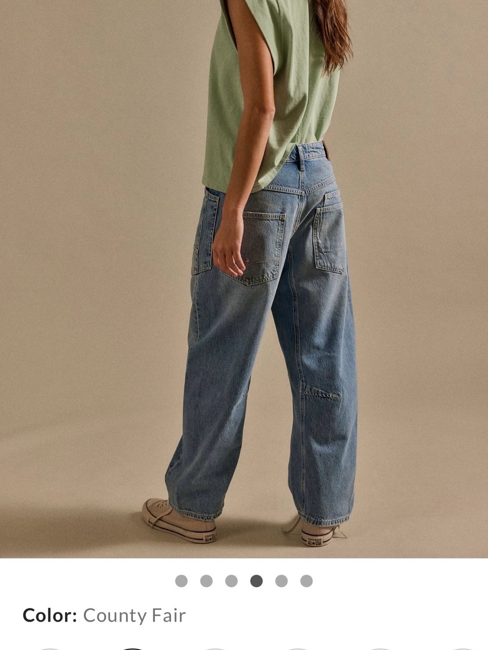 Free People We the Free Minimalist Moxie Barrel Jean Size 31 Light Wash - Picture 3 of 10